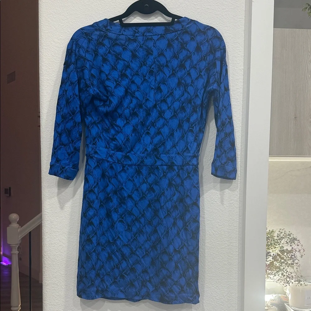 Diane Von Furstenberg Blue Long Sleeve Dress - Picture 5 of 5